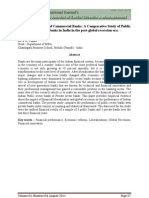 Financial Efficiency of Commercial Banks: A Comparative Study of Public and Private Banks in India in The Post-Global Recession Era