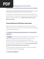 Las 10 reglas esenciales para liberar el lastre emocional