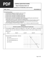 CBSE Class 10 Maths Standard Sample Question Paper 2023 24 English Medium PDF Download