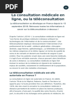 La consultation médicale en ligne ou téléconsultation