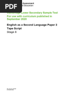 English as a Second Language Stage 8 Sample Paper 2 Tape Script_tcm143-595847