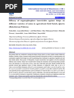 Efficacy of organophosphate insecticides against thrips on different varieties of onion in agricultural field Sariab, Quetta (Balochistan) Pakistan