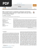 Effect of injection time on combustion, performance and emission