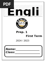 Prep 1 1st Term Booklet 2024 QR