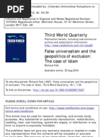 Third World Quarterly: To Cite This Article: Richard Falk (1997) : False Universalism and The Geopolitics