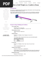 U of A ANSYS Tutorials - Effect of Self Weight