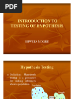 Testing of Hypothesis