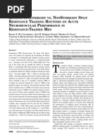 Effects of Synergist vs NonSynergist Split Resistance Training on Acute Neuromuscular Performance in Resistance-Trained Men