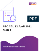 SSC CGL 12 April 2022 Shift 1