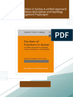 Get The Role of Functions in Syntax A unified approach to language theory description and typology Zygmunt Frajzyngier PDF ebook with Full Chapters Now