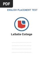 English Placement Test College La Salle