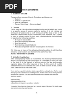 BUSINESS LAW IN ZIMBABWE- Sources