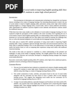 Exploring the Use of Social Media in Improving English Speaking Skill How Do EFL Students in Senior High School Perceive