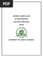 Revised Curriculum of BDS Biochemistry