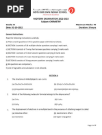 Grade 11 Chemistry Midterm QP 2022-23