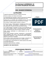 Prefeitura de Bombinhas Sc 2020 Prefeitura de Bombinhas Sc Zelador Patrimonial Prova