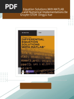 [FREE PDF sample] Differential Equation Solutions With MATLAB Fundamentals and Numerical Implementations De Gruyter STEM  Dingyu Xue ebooks