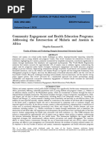 Community Engagement and Health Education Programs:  Addressing the Intersection of Malaria and Anemia in  Africa (www.kiu.ac.ug)