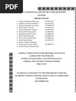 DESIGN AND CONSTRUCTION OF 3KVA SOLAR POWER SYSTEM PROJECT 2