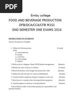 Food and Beverage Production Craft 1 September 2024