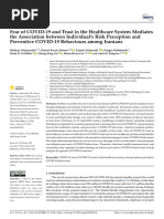 Fear of COVID-19 and Trust in the Healthcare System Mediates the Association between Individual’s Risk Perception and Preventive COVID-19 Behaviours among Iranians