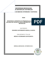 Resist en CIA A de Staphylococcus Aureus Islados de Leche de Vacas Con Mastitis de Tjaro Michoacn