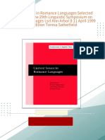 Instant Access to Current Issues in Romance Languages Selected Papers from the 29th Linguistic Symposium on Romance Languages Lsrl Ann Arbor 8 11 April 1999 1st Edition Teresa Satterfield ebook Full Chapters