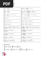 Tabla de Integrales Inmediatas