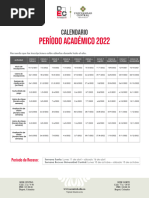 Calendario Inglés período académico 2022