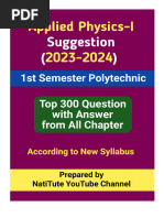 Applied Physics-I Suggestion (2023-2024) 