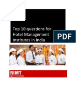 Top 10 Questions For Hotel Management Institutes