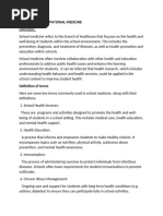 SCHOOL AND OCCUPATIONAL MEDICINE