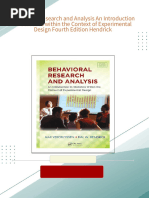 Immediate download Behavioral Research and Analysis An Introduction to Statistics within the Context of Experimental Design Fourth Edition Hendrick ebooks 2024