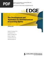 2011 the development and validation of a self assessment of learning agility