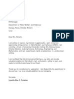 Pelarion- Application Letter