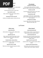 Menu  Riviera Almuerzo Update