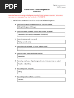 3.3 Separating Mixtures WORKSHEET