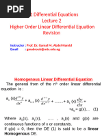 Lecture 2 Higher Order Linear Differential Equations