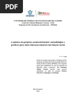 A musica em projetos sociais metodologias e praticas para uma educação musical com função social