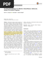 Surgenor et al (2016) Ten Recommendations for Effective School-Based, Adolescent, Suicide Prevention Programs