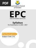 EPC Mathematics 2025-2027 Syllabus