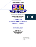 A Project On Equity Research Financial Services Sector & Pair Strategy