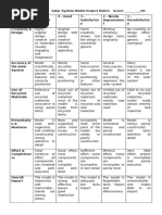 Solar System Model Project Rubric