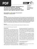 The effects of cylinder deactivation on the thermal behaviour and fuel economy of a three-cylinder direct injection spark ignition gasoline engine