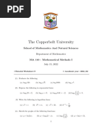 MA110 -Tutorial Worksheet 9-2022