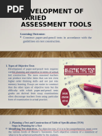 Topic 5 Development of Varied Assessment Tools