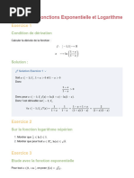 Chapitre 2 - Fonctions Exponentielle et Logarithme