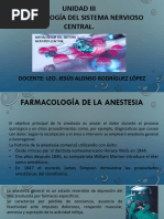 UNIDAD III  FARMACOLOGÍA DEL SISTEMA NERVIOSO CENTRAL DOCENTE