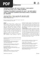 Anesthetic technique and cancer outcomes - a meta-analysis of total intravenous versus volatile anesthesia