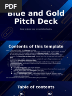 Blue and Gold Pitch Deck by Slidesgo